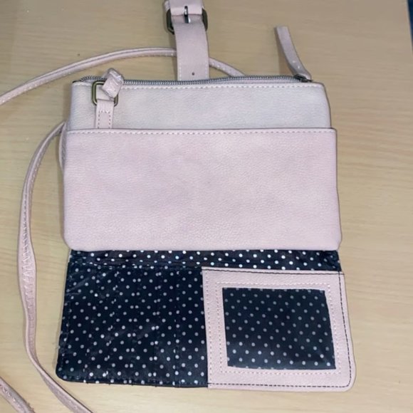 Baby pink colored wallet/crossbody bag, purse, shoulderbag - Picture 3 of 4